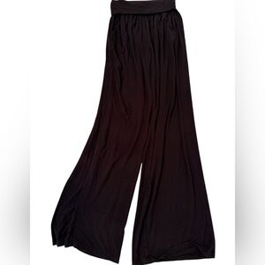 Athleta Pants Black Roll Over Waist Wide Leg Pants XXS Draped Harem Lounge